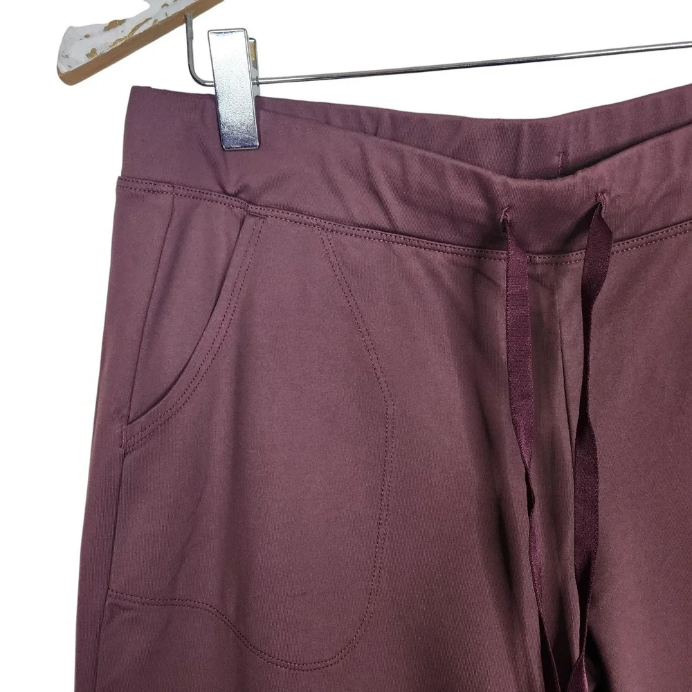PATAGONIA Pants Womens Medium Eggplant‎ Capri Wide Leg Drawstring Pockets - Picture 4 of 9